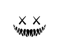 Calcomanías geniales for el cuerpo del tanque de motocicleta con cara sonriente de demonio, 20 x 10 cm(Black)