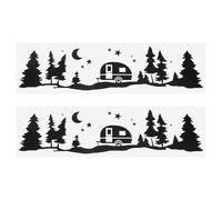 Calcomanías Gráficas de Bosque para Vehículos Luna y Árbol, 2 Piezas