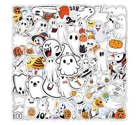 Calcomanías Halloween Para Adultos, 50 Unidades Adorno De Halloween Divertido Impermeables, Juguetes Originales para Superficies Múltiples como Dispositivos Electrónicos Botellas y Automóviles