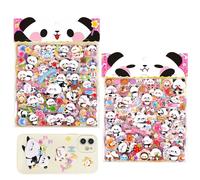 Calcomanías hinchadas, calcomanías de panda en relieve 3D, 2 piezas de calcomanías para decoración de de teléfono, cuaderno, diario, calcomanía de PVC suave con bonito diseño elevado, accesorio