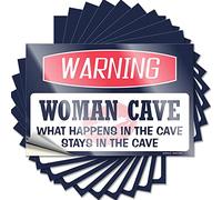 Calcomanías inapropiadas con texto en inglés "Warning Woman Cave What Happens in The Cave Stays in The Cave Stays in The Cave Funny 10 Pcs Funny Room Signs Men Cueva What Happens in The Cave Stays in