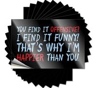 Calcomanías inapropiadas You Find It Offensive I It Funny 10 piezas calcomanías para parabrisas de coches (12 x 18 cm)