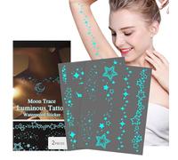 Calcomanías Luminiscentes En La Oscuridad,Maquillaje Con Purpurina | Decoración Cosmética Facial Duradera y Resistente al Sudor para Chicas en Hombros Brazos Tobillos Fiestas y Actuaciones