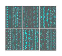 Calcomanías Luminosas Temporales | Impermeables 6 Piezas Pegatinas Estrellas para el Cuerpo - Arte Corporal para Halloween Boda Cosplay Carnaval Piscina Adultos Cumpleaños Fiestas de Playa