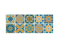 Calcomanías marroquíes de azulejos impermeables, calcomanías de pared para cubierta de salpicaduras de cocina y suelo de baño, hojas de mosaico de PVC autoadhesivas con patrones geométricos negros