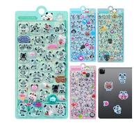 Calcomanías Mini Hinchadas - 4 Piezas de Panda Decorativo Adorable - Mini Pegatinas de Álbum en Relieve 3D - Para Teléfono Cuaderno Laptop Botella y Fiestas Infantiles y Adultos