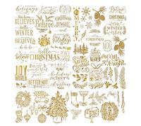 CalcomaníAs NavideñAs Doradas Para Deslizarse En El Agua Pegatinas Transferibles Activadas Por Agua Para Tarjetas Diy Velas Y áLbumes De Recortes Citas NavideñAs Sin Frotar Para Manualidades En Madera