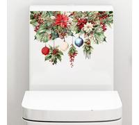 Calcomanías navideñas para tapa de inodoro y tanque, impermeables para cubierta de inodoro, adornos de PVC adecuados para decoración de baño de vacaciones