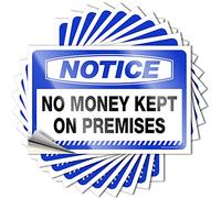 Calcomanías para autos con texto en inglés "Notice No Money Kept On Local", 10 calcomanías divertidas para autos, letreros divertidos para decoración del hogar (6 x 9 cm)