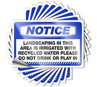 Calcomanías para aviso de tu coche, paisajismo en esta área es regada, 10 calcomanías para autos, letrero de reglas de barra (12 x 18 cm)