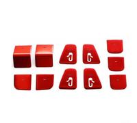 Calcomanías para botón de elevación de ventana de puerta de coche, compatibles con el modelo TESLA modelo 3, calcomanías interiores cromadas ABS, ajuste no destructivo, rojo azul (rojo)