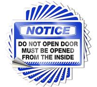 Calcomanías para caja de herramientas, con texto en inglés "Notice Do Not Open Door Must Be Opened from the Inside Stickers", 10 unidades, calcomanías divertidas para coche (6 x 9 cm)
