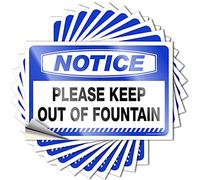 Calcomanías para caja de herramientas, con texto en inglés "Notice Please Keep Out of Fountain", 10 unidades, divertidas calcomanías para parachoques, letreros de garaje para hombres divertidos (12 x