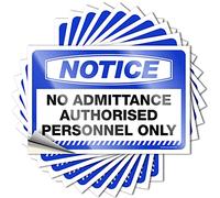 Calcomanías para coche, aviso de no admisión, solo personal autorizado, 10 unidades, calcomanías para ventana para parachoques de coche (12 x 18 cm)