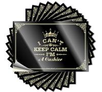 Calcomanías para coche con texto en inglés "I Can't Keep Calm I'm A Cashier", paquete de calcomanías familiares para automóvil (8 x 12 cm)