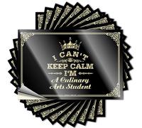 Calcomanías para coche, con texto en inglés "I Can't Keep Calm I'm A Culinary Arts Student", calcomanías para Halloween, decoración de bar al aire libre (12 x 18 cm)