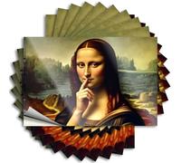 Calcomanías para coche de Leonardo Da Vinci's Mona Lisa: A Mysterious Smile Stickers 10 piezas de letrero de barra para decoración del hogar calcomanías de coche (8 x 12 cm)