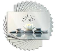 Calcomanías para coche Mindfulness Lotus: Just Breathe Serenity, 10 calcomanías divertidas para parachoques de coches (12 x 18 cm)
