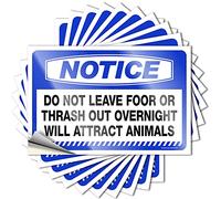 Calcomanías para coches con aviso de no dejar comida ni basura durante la noche, 10 unidades, pegatinas decorativas para hombre (8 x 12 cm)