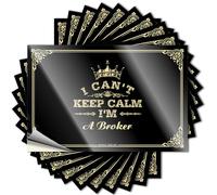 Calcomanías para coches con texto en inglés "I Can't Keep Calm I'm A Broker" para hombres, decoración de cueva, calcomanías para parabrisas de coches (12 x 18 cm)