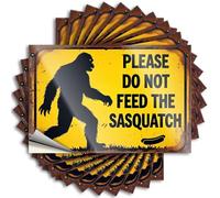 Calcomanías para coches con texto en inglés "Please Do Not Feed The Sasquatch", 10 unidades, para decoración de ventanas de coche (6 x 9 cm)