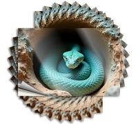 Calcomanías para coches, una serpiente turquesa enrollada en un tronco de árbol hueco, 10 calcomanías divertidas para coche (12 x 18 cm)