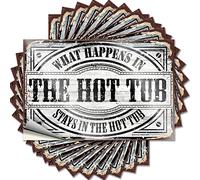 Calcomanías para coches What Happens in The Hot Tub Stays in The Funny Sticker 10 Pcs Car Accessories No Stupid People Sign (12 x 18 cm)