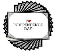 Calcomanías para decoración de bar deportivo, botella impermeable con texto en inglés "I Love Independence Day" para Hydro Flask | Calcomanías de vinilo pequeñas para regalo de vacaciones con alcohol