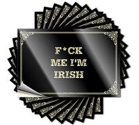 Calcomanías para decoración de habitación para hombre, fáciles de aplicar, para garaje con texto en inglés "F*ck Me I'm Irish Positive Garage Peel and Stick" (6 x 9 cm)