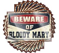 Calcomanías para espejo retrovisor, divertidas cervezas, laminadas, divertidas para adultos, vinilo impermeable - Cuidado con Bloody Mary/decoración de pared para despegar y pegar