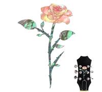 Calcomanías para guitarra, 5 g, con incrustaciones de cabeza de pájaro magnolia rosa para guitarras acústicas y eléctricas, calcomanías extraíbles para cabeza de guitarras florales, decoración