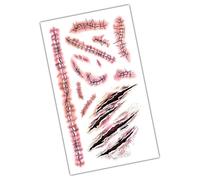 Calcomanías para la cara terrorista de Halloween, pegatinas de cara espeluznante, pegatinas de Halloween, simulación, decoración de maquillaje corporal, pegatinas faciales, accesorios de broma para