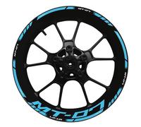 Calcomanías para llantas Calcomanía Para Cubo De Rueda De Motocicleta De 17 Pulgadas, Pegatina Reflectante Impermeable, Rayas De Llanta, Decoración De Modificación Para Yamaha Mt-07 Pegatinas de rueda