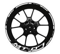 Calcomanías para llantas Calcomanía Para Cubo De Rueda De Motocicleta De 17 Pulgadas, Pegatina Reflectante Impermeable, Rayas De Llanta, Decoración De Modificación Para Yamaha Mt-07 Pegatinas de rueda
