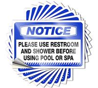 Calcomanías para mecánicos. Aviso: utiliza el baño y la ducha antes de usar calcomanías de piscina o spa, 10 calcomanías divertidas para automóviles (12 x 18 cm)