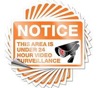 Calcomanías para mecánicos - This Area is Under 24 Hour Video Surveillance Funny Sticker 10 Pcs Car Stickers for Men Car Calcomanías (12 x 18 cm)