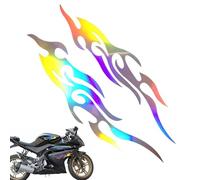 Calcomanías Para Motocicleta | Pegatinas De Llamas Para Automóviles | 2 Piezas Emblemas Impermeables Modernos Para Automóvil Buzón Maleta Scooter Motonieve