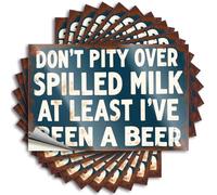 Calcomanías para parachoques con texto en inglés "Don't Pity Spilled Milk, I've Been A Been A Beer", 10 calcomanías divertidas para decoración del hogar (12 x 18 cm)