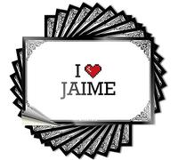 Calcomanías para parachoques con texto en inglés "I Love Jaime" (12 x 18 cm)