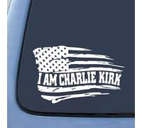 Calcomanías para parachoques de coche con texto en inglés "I Am We are Charlie Kirk, True American Hero - RIP Live Like Charlie Kirk, Silenced But Not Forgotten Fly High in Loving Memory Charlie