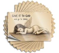 Calcomanías para parachoques Give It to God and Go to Sleep: A Serene Angel's Lullaby Stickers 10 Pcs Mecánico Pegatinas Divertidas Pegatinas Parachoques para Adultos (8 x 12 cm)