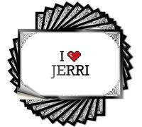 Calcomanías para patio trasero, calcomanías personalizadas, botella impermeable I Love Jerri para Hydro Flask | Calcomanías de vinilo estéticas para regalo de vacaciones de dardos (8 x 12 cm)