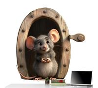 Calcomanías para ratones en el agujero - Lindas pegatinas de pared para ratones en el agujero - Calcomanías para ratones en el agujero, emocional, pegatinas divertidas fáciles de despegar y