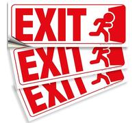 Calcomanías para señales de salida, paquete de 3 unidades, 10 x 4 pulgadas, vinilo autoadhesivo de alta calidad, laminado para máxima resistencia a los rayos UV, a la intemperie, a los arañazos, al