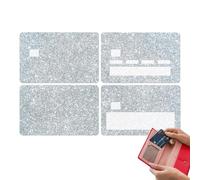 Calcomanías para tarjetas de crédito, fundas para tarjetas de débito, 4 fundas extraíbles brillantes, película protectora de tarjetas sin burbujas, envoltura protectora impermeable para tarjetas