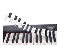 Calcomanías para teclado de piano, letras extraíbles, calcomanías de notas de piano electrónicas, para niños y principiantes, ajuste extraíble