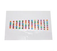 Calcomanías para trastes de guitarra que apoyan el desarrollo de la teoría musical a través del refuerzo visual de intervalos tonos de acordes y grados de escala (transparente)