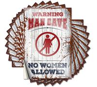 Calcomanías para tu coche, advertencia de hombre, cueva, no se permite mujer, 10 unidades, calcomanías divertidas para la cocina (12 x 18 cm)