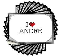 Calcomanías para tu coche, con texto en inglés "I Love Andre" para hombre, cueva, divertidos letreros de bar para el hogar (8 x 12 cm)
