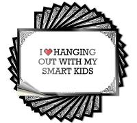 Calcomanías para tu coche con texto en inglés "I Love Hanging Out with My Smart Kids", letreros divertidos para hombre, cueva, letreros divertidos de bar para el hogar (8 x 12 cm)